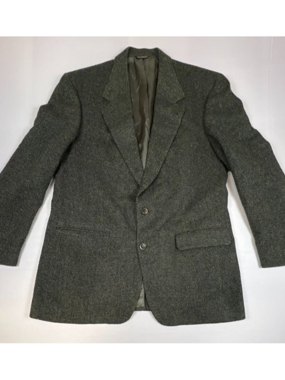 Vintage The Men's Shop at The Broadmoor Men 42R Grey Green Tweed Blazer USA